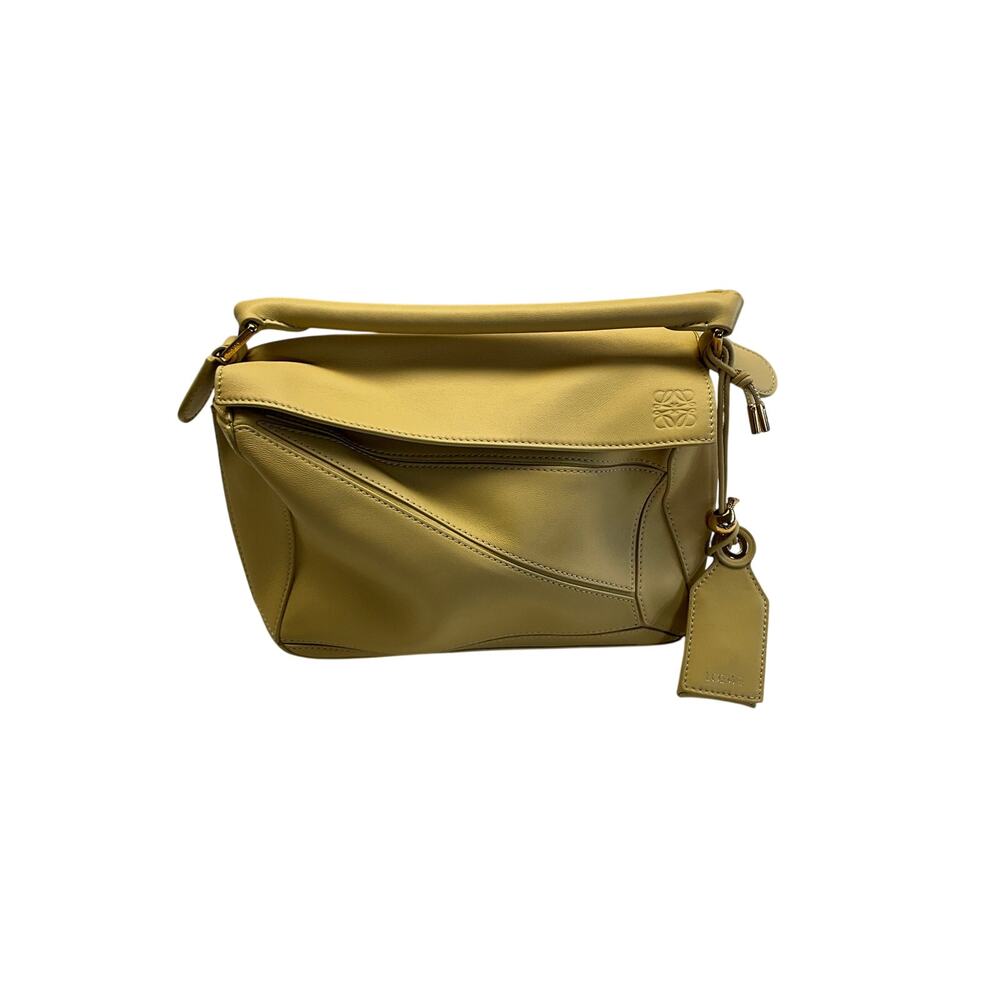 Loewe Small Puzzle Bag Butter Yellow Leather Gold Hardware + Certificate